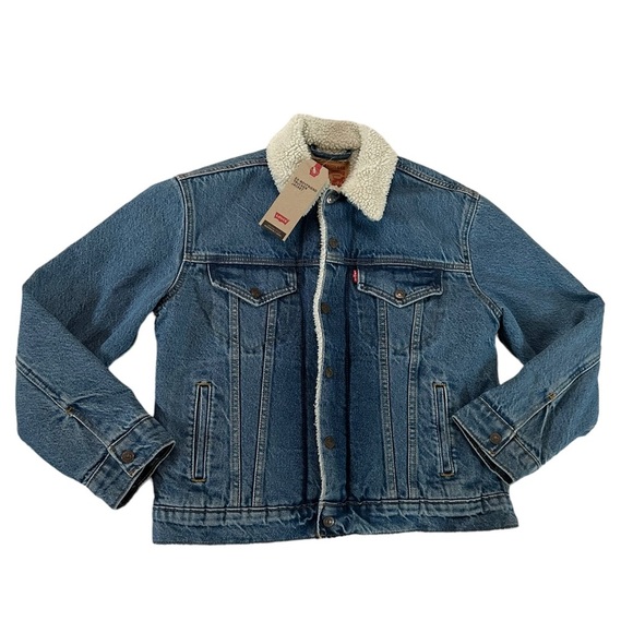 Levi’s Original Ex-Boyfriend Trucker Sherpa Jean Jackets Size Small - Picture 5 of 17